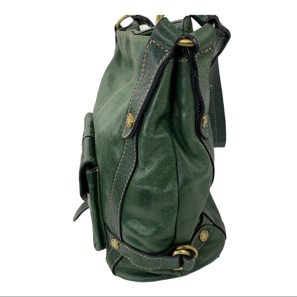 Sereta Genuine Leather Purse in Deep Green & Gold - Picture 6 of 13